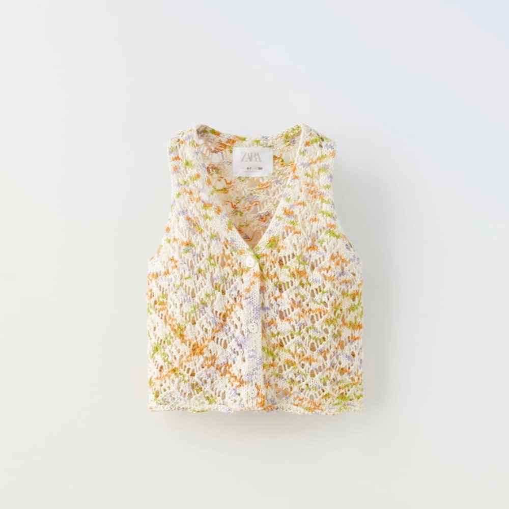 NWT ZARA crochet vest